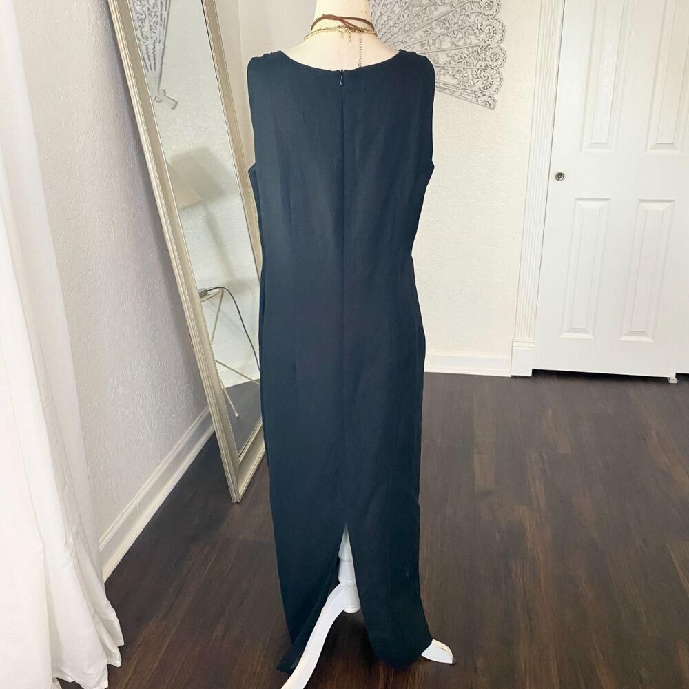 Jessica Howard Bohemian Native Inspired Beaded Linen Rayon Midi Dress 12 / L - Picture 5 of 6